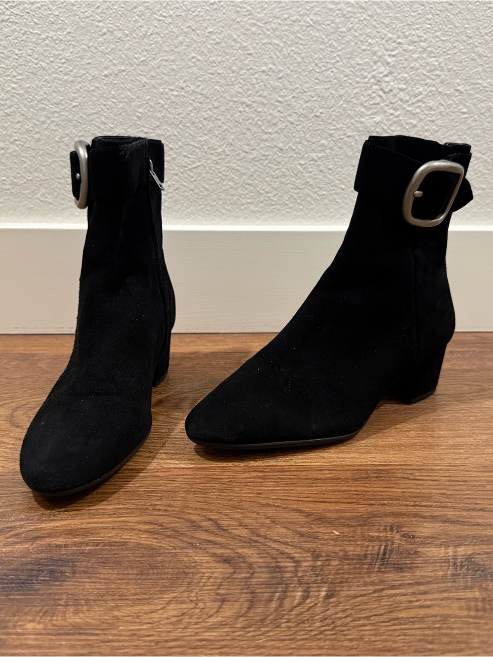 Coach Black Suede Ankle Boots with Side Buckle - Picture 6 of 9